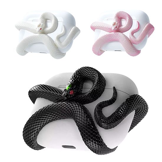 에어팟 4 3 2 세대 프로2 특이한 뱀 범퍼 투명 케이스