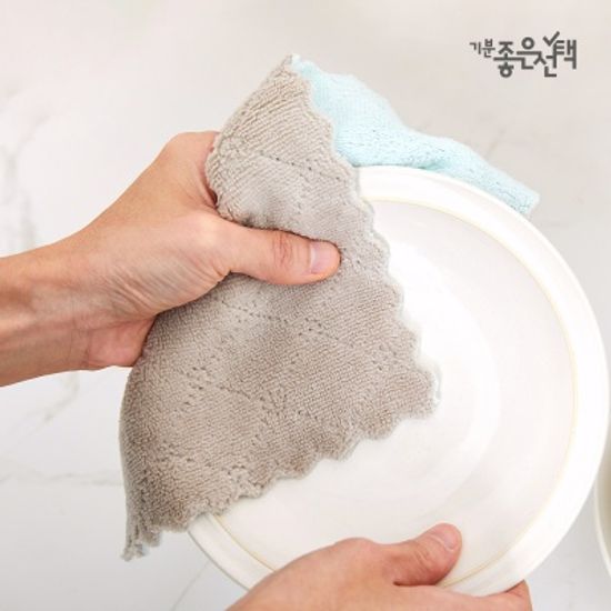 기분좋은선택 벨벳 극세사 양면행주 대용량 12장 세트