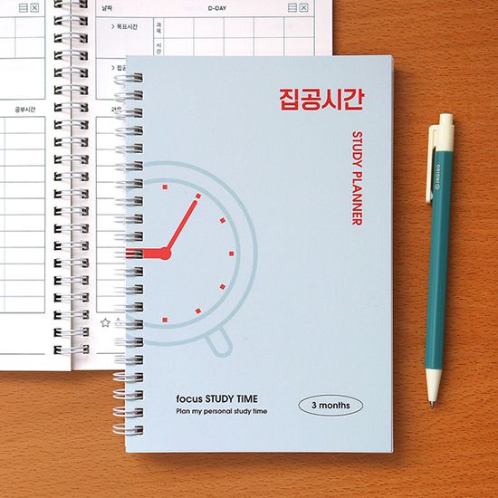 혼자공부 집공시간 스터디 플래너 (3개월, 공부 시간)