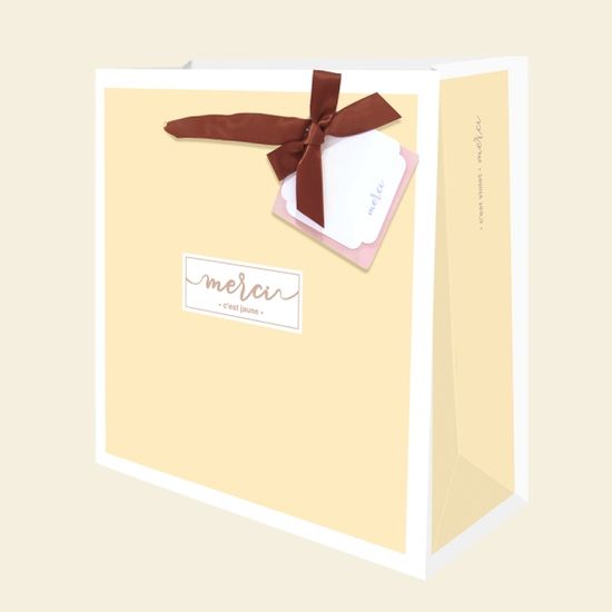 프롬앤투 리본 이중택 쇼핑백 연노랑 FP25A-3 10매