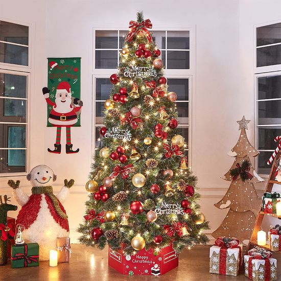 [도토로] 240cm 골든벨 뉴리얼 솔잎 눈꽃 트리풀세트(