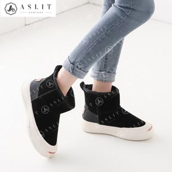 [애슬릿]스웨이드 퍼 안감 통굽 털 미니 앵클 부츠