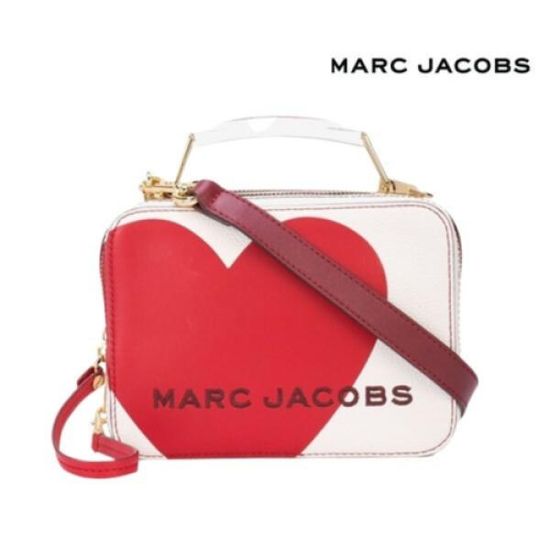 [MARC JACOBS] 가죽 화이트 앤 레드 백 크로스