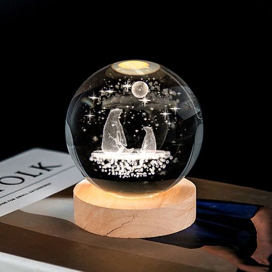  크리스탈 3D 북금곰 무드등 집들이선물 LML-C33