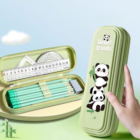 귀여운 판다 캐릭터 지퍼 필통 연필 케이스 파우치