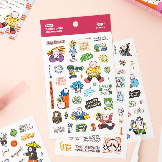 심플러 두들 포인트 스티커팩