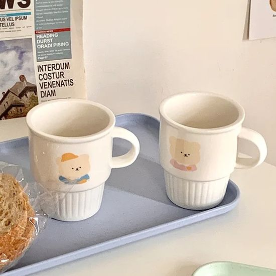 바나코 신혼부부 집들이선물 커플 곰돌이 머그컵 SET