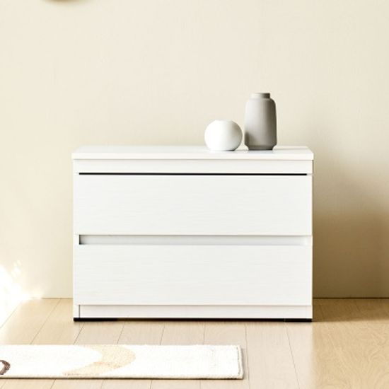 필리 화이트 모던 서랍장 600 2단 (착불)