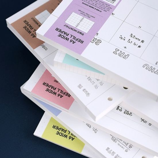[A6 와이드] 6공 다이어리 리필 속지