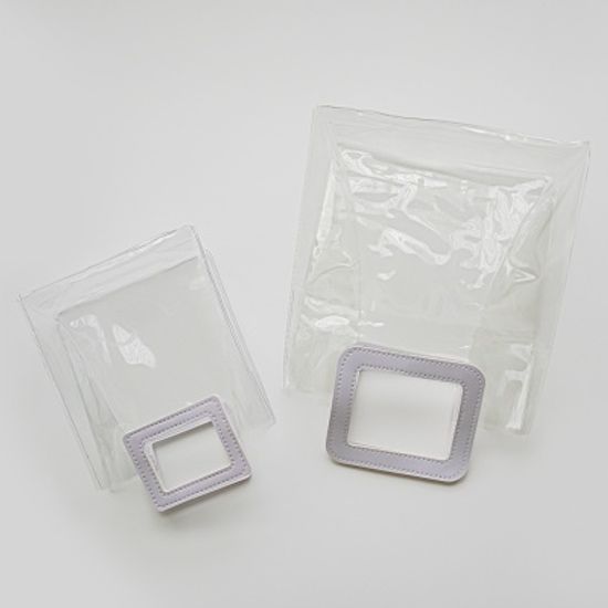 스퀘어 핸들 사각백 - PVC 투명 토트백