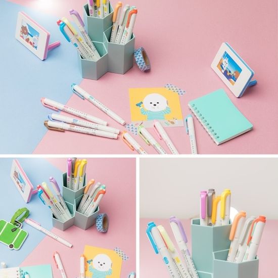 제브라 트윈닙 형광펜 마일드라이너 5색세트 WKT7