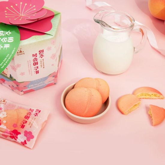 [과자의 성] 원주 복숭아 쿠키 8개/24개입 택1