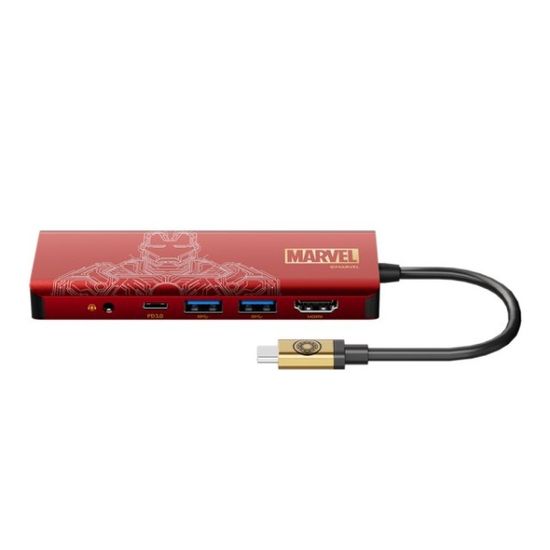 벨킨 마블 아이언맨 7in1 C타입 멀티 허브 AVC009qcBG