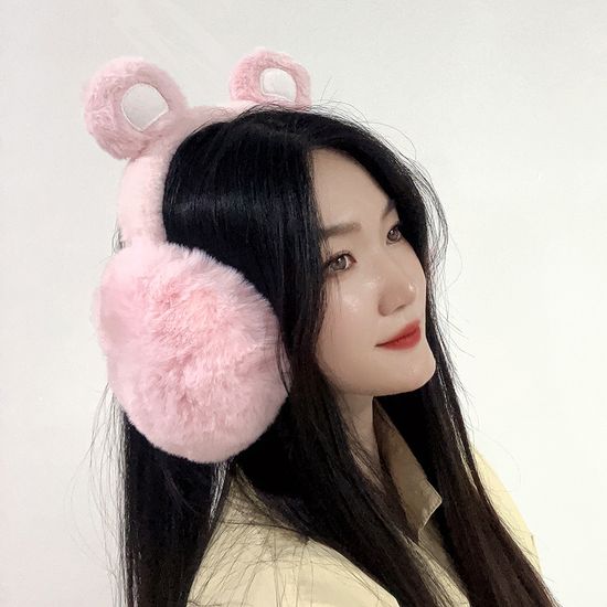 핑크베어 퍼 귀마개 곰돌이귀마개 캐릭터이어머프