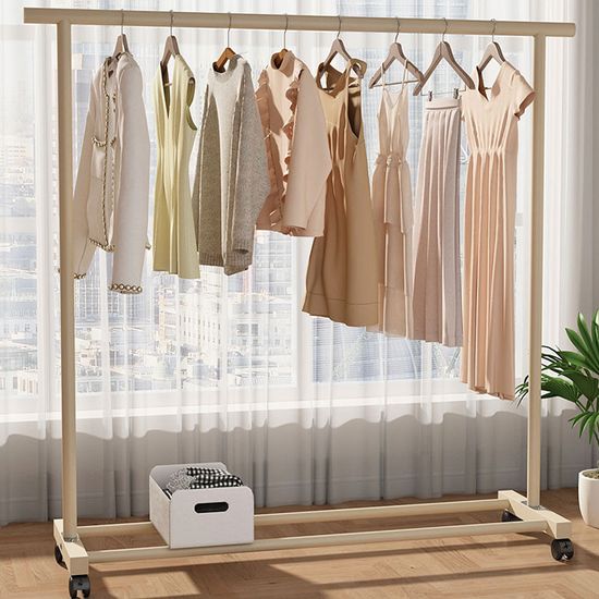 크림1단 이동식 스탠드 행거 옷걸이 옷장 철제 헹거