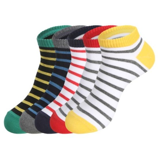 [쿠비카]스트라이프 배색스니커즈 남성 단목양말 S401