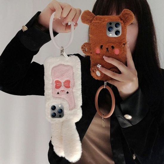 갤럭시 a23 a22 21s 13 토끼 곰 스트랩 겨울 털케이스