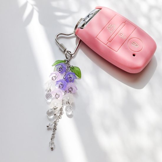 써지컬스틸 등나무꽃 하트 카라비너 키링