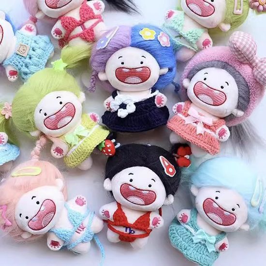 러블리 10cm 봉제 뜨개질 인형 공주 드레스 옷 입히기