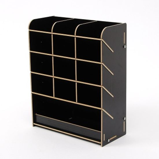 초이스원 12칸 사선 펜꽂이(블랙)/ 책상정리 연필꽂이