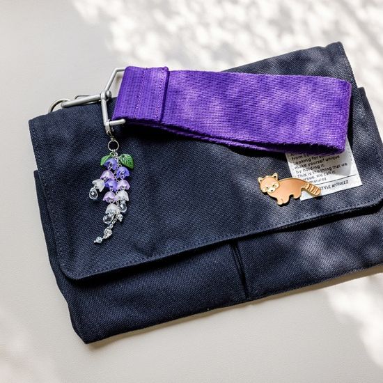 써지컬스틸 등나무꽃 하트 카라비너 키링