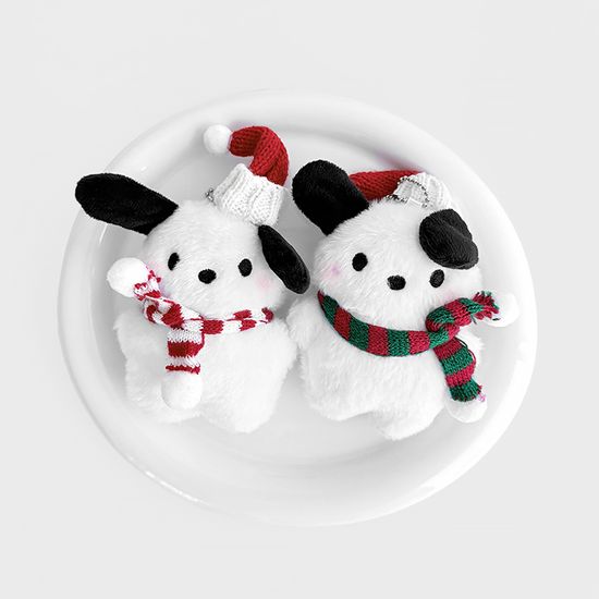 [1+1] 크리스마스 고양이&강아지 인형 키링