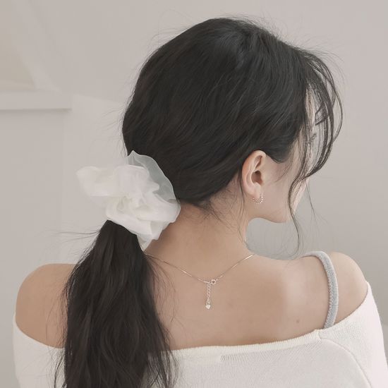 [자체제작/3개세트] 이중 새틴 쉬폰 빅 스크런치