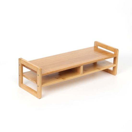 우디 수납형 모니터 받침대 데스크정리 사무실책상