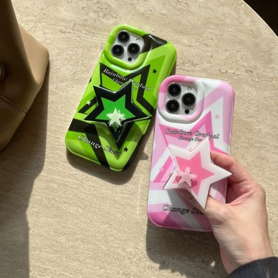 아이폰 14 13 12 11 더블 스타 톡 그립 실리콘 케이스