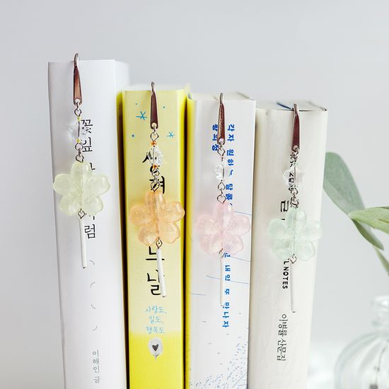 8color 벚꽃 막대사탕 책갈피 금속 북마크 야광