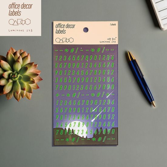 퍼니스티커 LM-002 123 야광 숫자 PVC 오피스데코