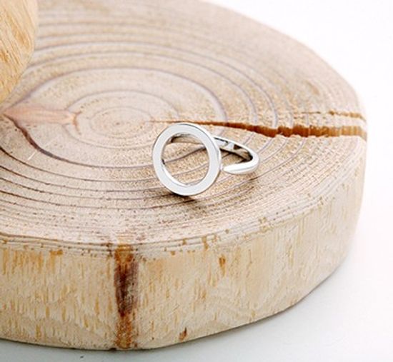 Glam square Open Silver Ring