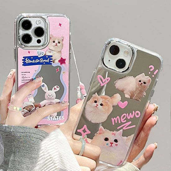 갤럭시s 23 22 21 20 홀로그램 고양이 미러 케이스