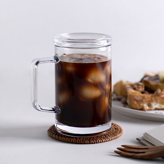 러델 샤인 뚜껑 유리머그 380ml