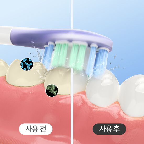무아스 퓨어e쿨케어 60도 회전충전식  음파 전동 칫솔