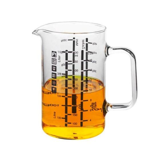 내열유리 계량컵 500ml 손잡이 눈금 베이킹 계량저그