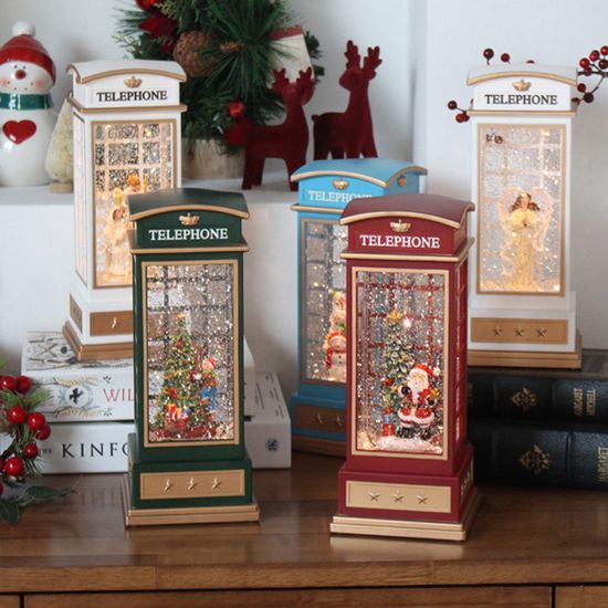 [와인앤쿡]크리스마스장식 공중전화 워터볼 1개