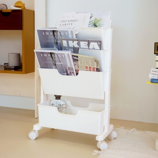 국내생산 마벨슬림 북트롤리 4단/5단/6단 이동식 책장