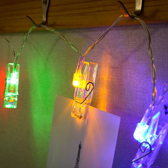 [도토로]10구  LED 클립 집게 전구(1.5M) (컬러)