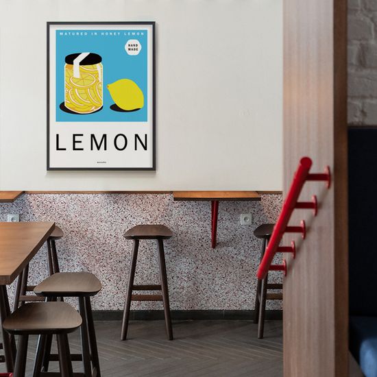레몬 청 M 인테리어 포스터 카페 과일 차 주스