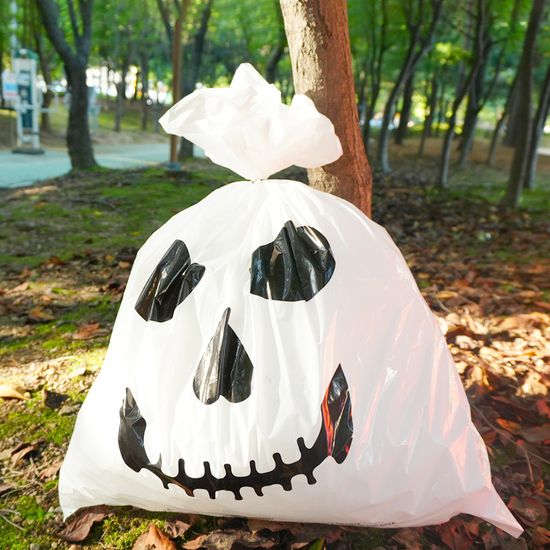 할로윈 나뭇잎 쓰레기 봉투 (화이트 유령) 2입