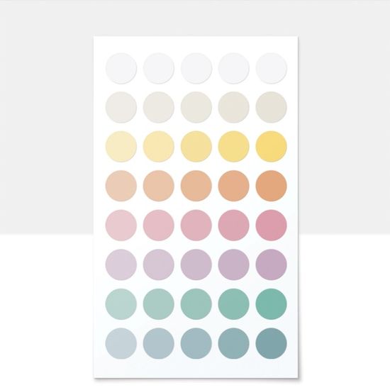 투명 컬러도트15 다꾸 스티커 6종(400개) 문구 사무용