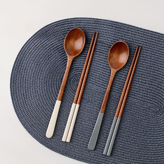 부부 우드 스푼 젓가락 수저 2인 세트(WFCDF9C)