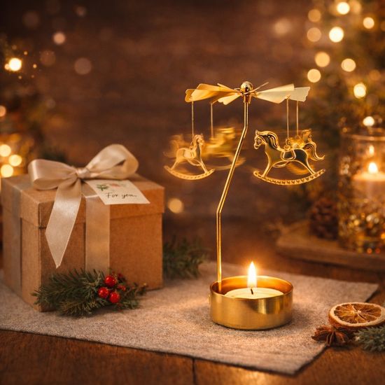 럭키 홀스 회전 캔들 홀더 세트