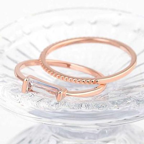Mujer bonita CARINA rosegold 큐빅 반지 2종