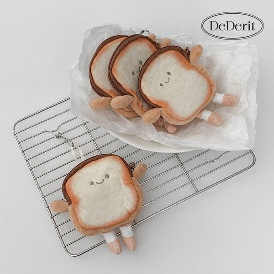 [데데리트]식빵 인형 동전 지갑 미니 파우치 키링