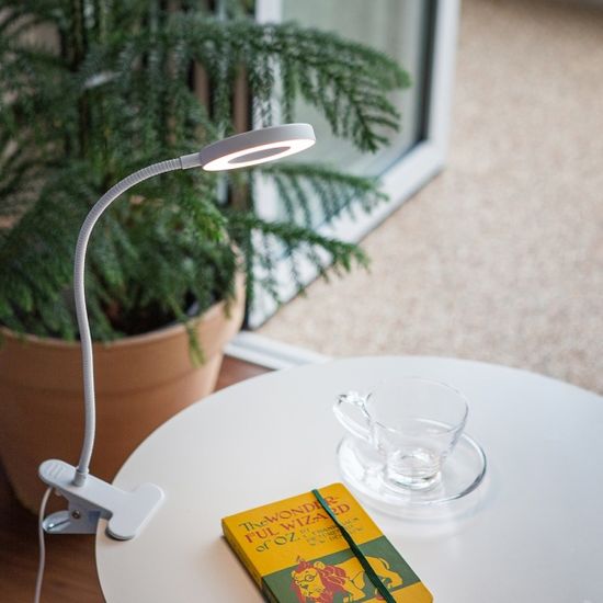 아이린 10단 밝기 라운드링 집게 LED 스탠드,화이트