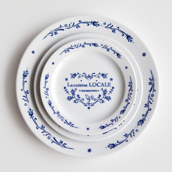 마메종 블루로즈 접시, 플레이트 24cm 1p