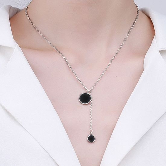 실버925 순은목걸이하모니블랙문N321 순은목걸이