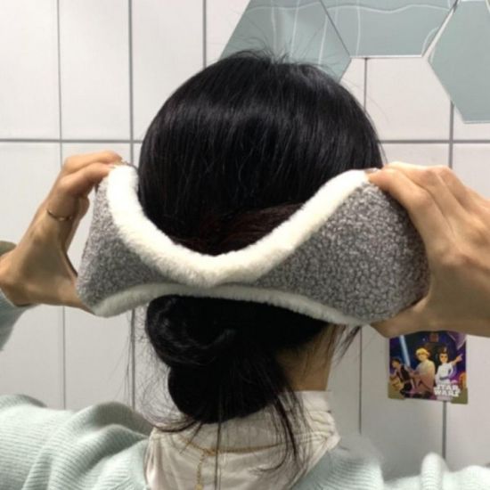 겨울 방한 뽀글이 귀도리 왕 귀마개 그레이 골프 러닝